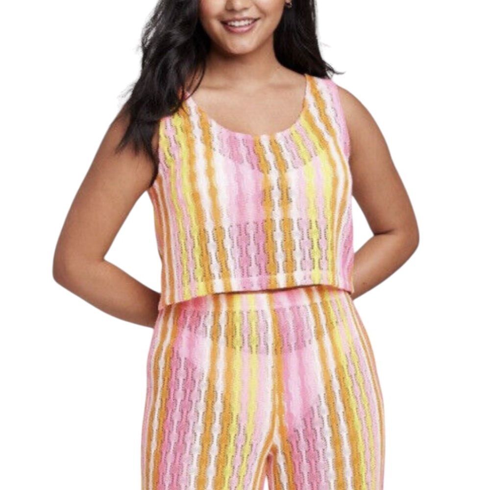 Wild Fable Women’s Multicolor Knit Tank Top in Warm Tones | Size M